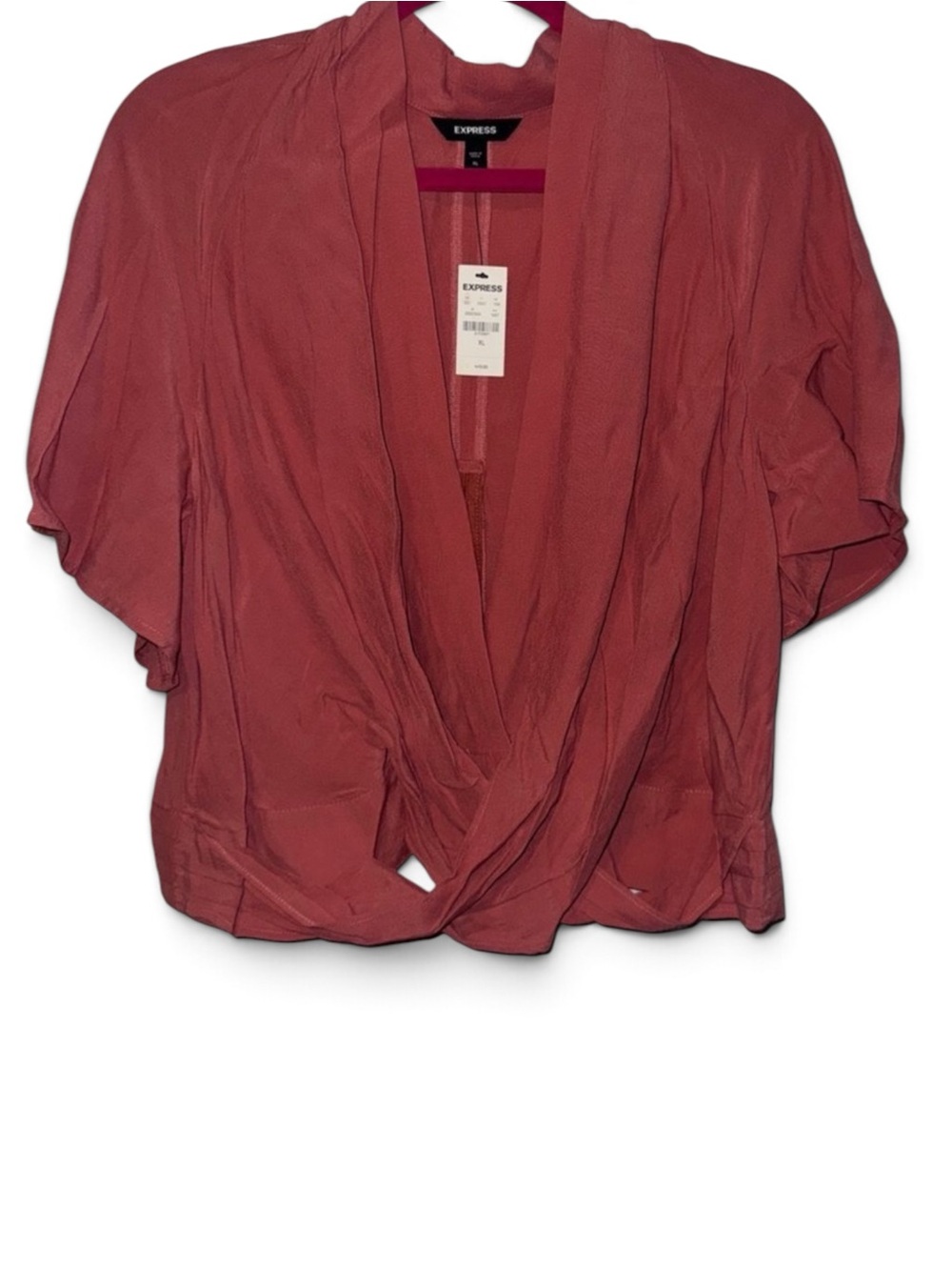 Express pink Open Front Blouse